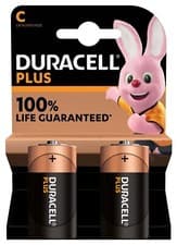 Image of Duracell Plus Power Batteries C Size Alkaline Battery 2 Pack Long Lasting Power