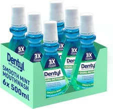 Image of Dentyl Dual Action Smooth Mint Plaque-Reducing CPC Mouthwash 6X500Ml