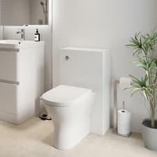 Image of White Gloss Back To Wall Toilet Unit with Arles Toilet 500mm Single Flush Modern