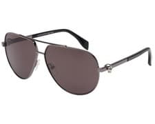 Image of Alexander McQueen Sunglasses AM0018S 004 Ruthenium Frame Grey Lens 63-11-130