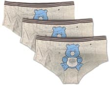 Image of Ladies Briefs, Pack of 3 Character Print Knickers Shorts, Grey Cotton Underwear