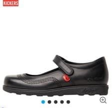 Image of Kickers Fragma POP Girls Black Leather Shoes