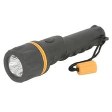 Image of Heavy Duty LED Rubber Torch Powered by 2 x D Type Batteries Not Supplied