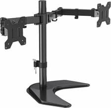 Image of Dual LCD Computer PC Monitor Arm Mount For Desk Stand 13-27 Screen Riser Bracket