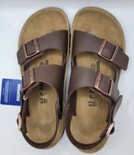 Image of Birkenstock kano Birko-Flor Leather Dark Brown Color Regular Wide