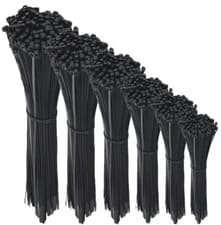 Image of BLACK CABLE TIES / ZIP WRAPS LONG SHORT Thick Thin Narrow Small Fastener QUALITY