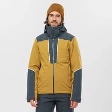 Image of Salomon  Edge Men's  Jacket Coat Size M Grey And Mustard  RRP £274