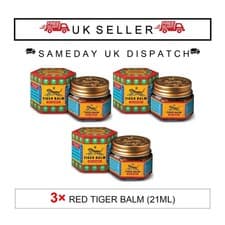 Image of 3x Tiger Balm Red Ointment 21ml – Pains Relief, Muscle & Joint, UK Stock