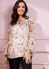 Image of Floral Print Metallic Thread Blouse by Together - Size 18 - BNWOT - RRP £42
