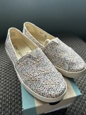 Image of TOMS Avalon canvas shoes pastel mini leopard print UK Size 3EU 35.5 new in box