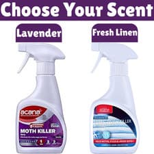 Image of Acana Spray Carpet Fabric Moth Killer Lavender And Fresh Linen Freshener 275ml