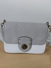 Image of BNWT LAUREN RALPH LAUREN Chain X-Body SMALL Cross Body Bag.. Grey 