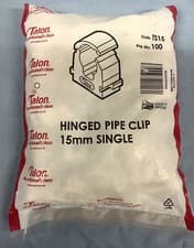 Image of Talon Hinged Pipe Clip 15mm bag of 100 TS15 Brand New F&F