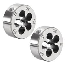 Image of 1/2-13 UNC Round Dies Machine Thread Threading Dies 1.5" OD Tool Steel 2pcs