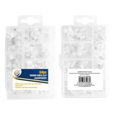 Image of 64pc Round Cable Clip Assortment Suitable for securing and tidying cables.