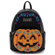 Image of Loungefly Colorful Halloween Pumpkin Mini Backpack