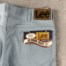 Image of RARE Vintage 70's Lee Riders Boot Cut Flare Mens 34x36 Light Wash Jeans NEW