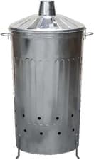 Image of 180L XXL Strong Tough Galvanised Metal Incinerator & Locking Lid 107Cm (H) X 64C