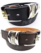 Image of Men's Leather Jeans Belt, Black or Brown, 28" - 48" , by Milano®