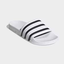 Image of Adidas Originals Adilette White Womens Slides Sliders Sandals RRP £35