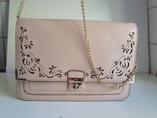 Image of ACCESSORIZE DESIGNER WOMENS PINK CLUTCH CHAIN SHOULDER CROSSBODY EVENING HANDBAG