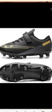 Image of Boys' Astro Turf Football Boots Kids  Trainers with Spikes - Black Size 3 UK