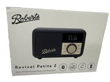 Image of Roberts Revival Petite DAB/DAB+/FM Portable Radio RDS with Bluetooth - Black NEW