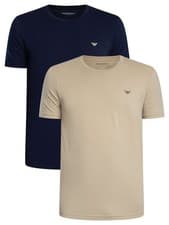 Image of Emporio Armani Men's 2 Pack Lounge Crew T-Shirt, Multicoloured