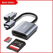 Image of Compact USB-C/USB-A Multi-Function Card Reader for Seamless 104MB/s Transfers