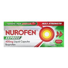Image of Nurofen Express 400mg 10 Liquid Capsules Fast Acting Ibuprofen Pain Relief