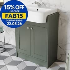 Image of Traditional Vanity Basin Unit Freestanding 1 Tap Hole Bathroom Furniture Green