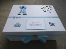 Image of Personalised memory Box New Baby Keepsake Box Baby Shower Christening Gift