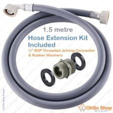 Image of Washing Machine 1.5 m Inlet Hose Extension Kit with Threaded Connector Joiner