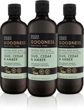 Image of 3 x Baylis & Harding Goodness Oud Cedar & Amber Body Wash - 500ml