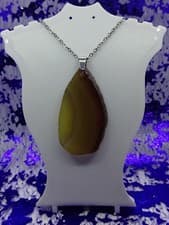 Image of Brown Crystal Necklace 60cm Stainless Steel Chain HQ Ladies Jewellery