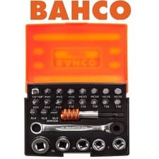 Image of BAHCO 26 Piece 1/4" Ratchet Socket Bit Set Hex Torx Slot Pozi Phillips 2058/S26