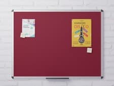 Image of Viz Pro Felt Board Pin Noticeboard All Sizes Fast Delivery Quality - BURGUNDY