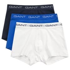 Image of Gant Mens Trunks 3 Pack Mixed Underwear Cotton Shorts Comfort Fit Soft Boxers