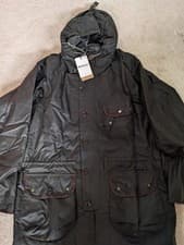 Image of Barbour Field Waxed Trent Jacket Olive Green Brand New With Tags, UK Medium Mens