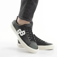 Image of Boss by Hugo Boss Tennis Style Trainers Black White All Sizes RRP £170 HBATBWM