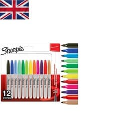 Image of 12 Fine Point Permanent Markers | Waterproof, Fade Resistant for Colorful Art