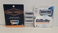 Image of GILLETTE KING C/SKINGUARD SHAVE & EDGING RAZOR BLADES 3 PACK OR 6 PACK