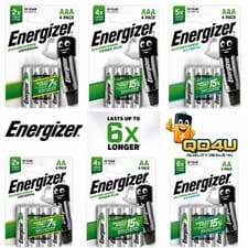 Image of Energizer AA AAA Rechargeable Batteries Nimh Ultra Stay Charged Plus Power 9v