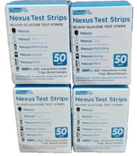 Image of 4 x 50 GlucoRx Nexus Blood Glucose Diabetic Test Strips Use By 16.01.27 Freepost