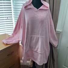 Image of Hoodie Dressing Gown Super Soft Cosy Warm Loungewear L/XL Oversize RP£30 BN Pink