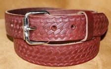 Image of Brown Chestnut Cross Weave Belt Hand Made Real Full Grain Leather 32mm xxl