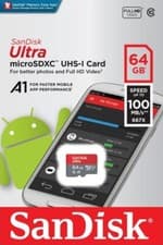 Image of SanDisk Ultra 64GB Micro SD SDXC UHS-I SD Memory Card C10 A1 SDSQUAR-064G-GN6MN