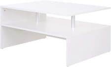 Image of HOMCOM 2-Tier Coffee Table Side/End Table Modern Rectangular Design W/Open Shelf
