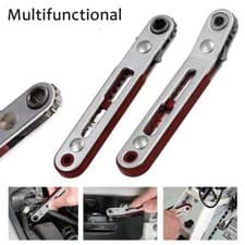 Image of Reversible Ratchet Wrench Screwdriver Hex Bit Holder Straight Elbow Hand Tool