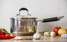 Image of Lustro Stainless Steel Strain & Pour Saucepan with Glass Lid 16cm / 18cm / 20cm